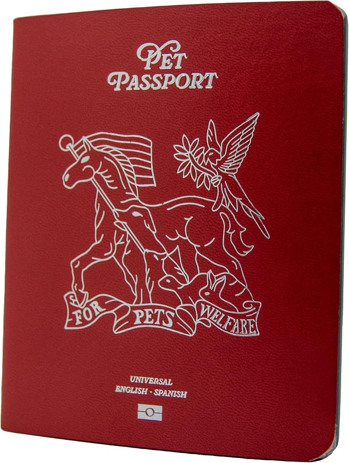 Color Premium PU Leather stitch-sewn US Pet Passport Medical Record by UnitedPetClub