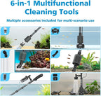 fishkeeper Aquarium Vacuum Gravel Cleaner, 25W 6 in 1 Multifunction Fish Tank - Image 4