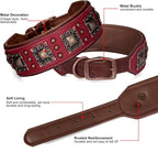PET ARTIST Upgrade Padded Leather Dog Collar, 2 inch Wide Genuine Leather Dog - Image 5