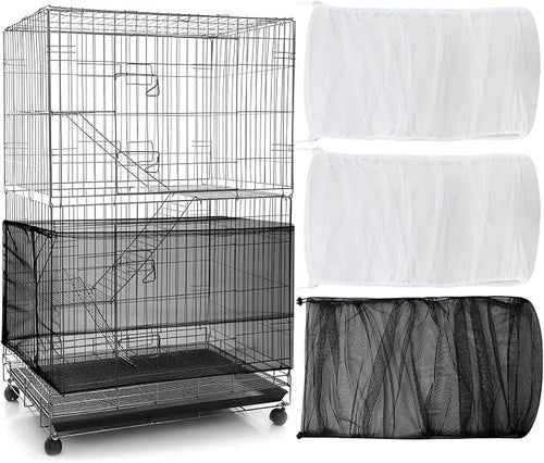 3 Pieces Large Adjustable Bird Cage Cover Seed Feather Catcher Birdcage Nylon by Shappy