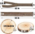 8 PCS Bird Perch Set, Natural Birch Wood Straight & Forked Perches - Image 2