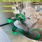 Interactive Cat Toy Wand with Crinkle, Cat Teaser Wand Rainbow String - Image 4