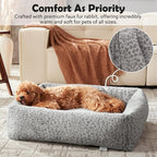 JOEJOY Dog Bed Medium Size Dog, Removable Washable Cover Orthopedic Soft Faux - Image 6