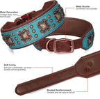 PET ARTIST Soft Padded Leather Dog Collar, 2 inch Wide Genuine Leather Dog - Image 5