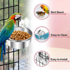 ToLanbbt 8 Pcs Stainless Steel Bird Food Bowls Bird Water Bowls - Image 4