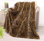 Bnuitland Leopard Print Fleece Flannel Throw - Image 5
