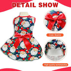 Pohshido Christmas Dog Dress, Winter Holiday Santa Claus Skirt - Image 3