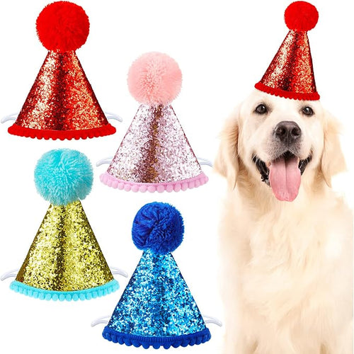 4 Pieces Dog Birthday Hat for Pets Christmas Party Decoration Accessories Pet by Frienda