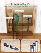 Babelio Metal Auto Close Baby Gate PressGuard P7, Extra Wide Pet Gate - Image 6