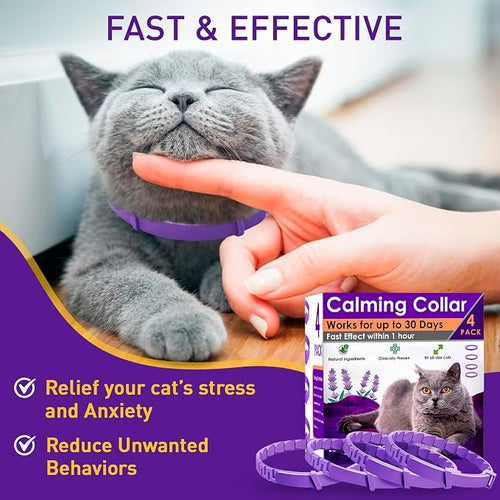 4 Pack Calming Collar for Cats – Pheromone Cat Calming Collar Cat Anxiety - Image 2