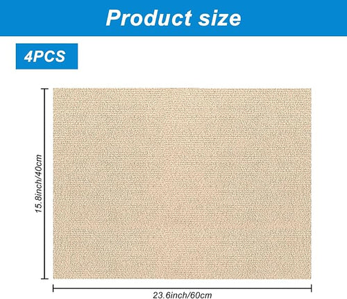4 Pack Cat Scratch Mats 24”x16”, Self-Adhesive Trimmable Cat Scratching Post - Image 2