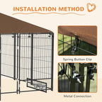 PawHut Outside Dog Kennel, Garden Playpen Fence Crate Enclosure Cage Rotating - Image 6