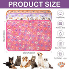 Panelee 4 Pcs Waterproof Dog Blankets Washable Puppy Paw Print Fleece Blanket - Image 2
