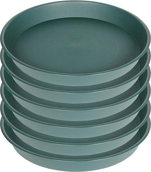 6 Pack of 12 inch Plant Saucer Bird Bath Bowl, Heavy Duty Plastic Plant Saucer by Bleuhome