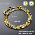 Stainless Steel 18K Gold Dog Chain Collar - Image 2
