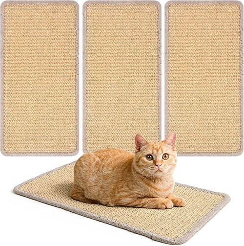 4 PCS Carpet Cat Scratching Mat Sisal, 15.7 x 7.8 inch Natural Sisal Cat by Unknown