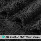 PetAmi Dog Blanket for Large Medium Dogs Black, Fluffy Soft Puppy Blanket - Image 4