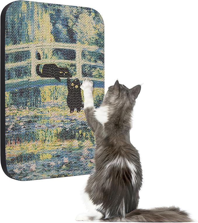 Art Cat Scratcher, Wall-Mountable Cat Scratching Board, Cat Wall Scratcher by LESISSMER