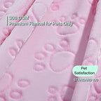 Stuffed Premium Soft Dog Blanket, Flannel Pink Stuff Cute Paw Print, 43 * 66 - Image 2