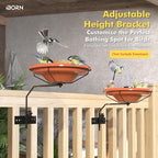 iBorn Bird Bath for Outside, Fence Mounted Bird Baths 12in, BPA-Free Bowl - Image 6