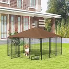 PawHut Outside Dog Kennel, Garden Playpen Fence Crate Enclosure Cage Rotating - Image 2