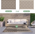 GENIMO 5x8 Outdoor Rug Waterproof, Reversible Mats, Outdoor Area Rug, Plastic - Image 4