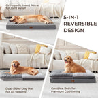 2-Pack Waterproof Dog Bed Large Size Dogs, Plush Cushion & Orthopedic Egg-Crate - Image 2