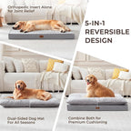 2-Pack Waterproof Dog Bed Large Size Dogs, Plush Cushion & Orthopedic Egg-Crate - Image 2