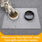 Ptlom Grey Pet Placemat for Dog and Cat, Waterproof Anti-Slip Pet Feeding Bowl - Image 5
