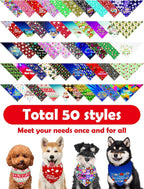 PET SHOW 50 Pack Christmas Big Dog Bandanas Bulk XL Washable Happy New Year - Image 5