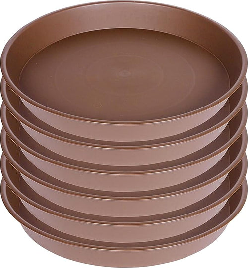 6 Pack of 7 inch Plant Saucer, Heavy Duty Plastic Plant Water Tray 7 inch Round by Bleuhome