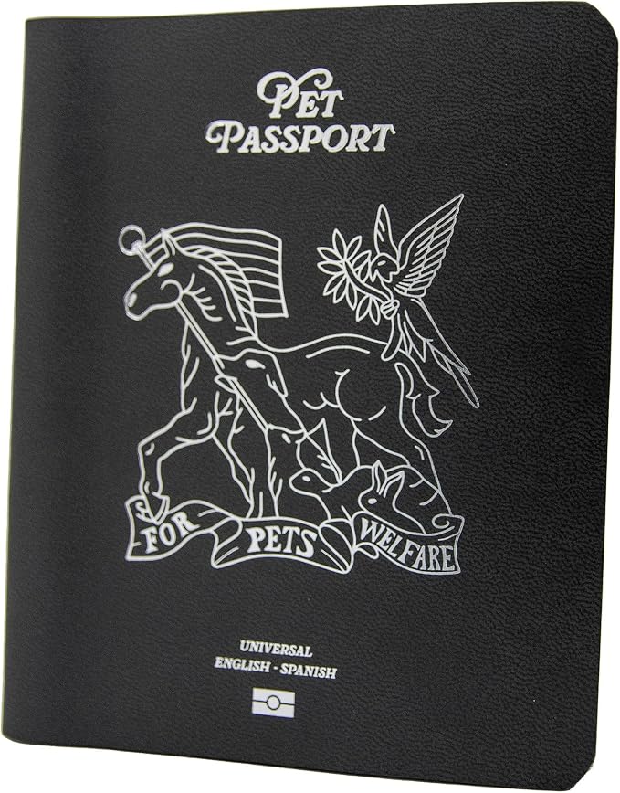 Color Premium PU Leather stitch-sewn US Pet Passport Medical Record by UnitedPetClub