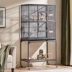 Yaheetech 63-Inch Wrought Iron Rolling Large Bird Cage - Image 2
