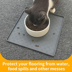 Ptlom Grey Pet Placemat for Dog and Cat, Waterproof Non-Slip Silicone Feeding - Image 5