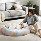 WESTERN HOME WH Calming Dog & Cat Donut Cuddler, Anti-Anxiety Warming Cozy Soft - Image 2