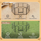 DUMOS Dog Playpen Indoor, Metal 40 Inch 8 Panels Foldable Pet Fence - Image 6