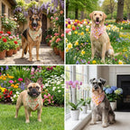 ADOGGYGO Floral Dog Bandanas 2 Pack, Daisy Flower Puppy Scarf, Premium Fabric - Image 2