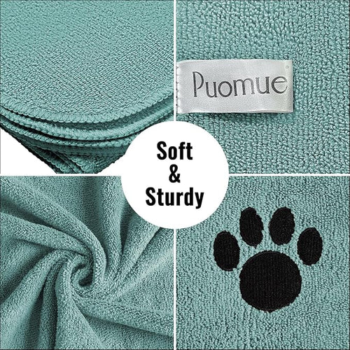 3 Pack Microfiber Dog Towels for Drying Dogs, Super Absorbent and Soft Pet - Image 2