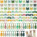 Reginary 100 Pieces Dog Bow Tie Collar Set Include 40 Dog Neckties, and 30 by Reginary