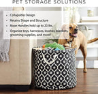Bone Dry Pet Storage Collection Lattice Paw Print, Nautical Blue, Small Round - Image 8