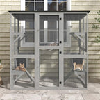DWVO Cat House Outdoor Catio Kitty Enclosure 71" Walk in Cat Kennel Large - Image 6