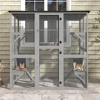 DWVO Cat House Outdoor Catio Kitty Enclosure 71" Walk in Cat Kennel Large - Image 4
