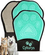 Pet Hair Removal Glove for Dogs & Cats, 2-in-1 Double-Sided Pet Grooming Glove by Cykurys