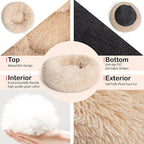 Calming Donut Dogs Beds for Small Dogs Washable, 19inch Fluffy Round Puppy Bed - Image 3