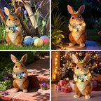 Solar Garden Statues Outdoor Easter Bunny Decorations - Image 6