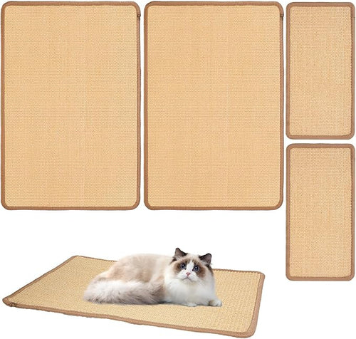 4 Pack Cat Scratcher Mat, Fabric Sisal Cat Scratching Pad by Unknown