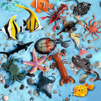 Sea Animals Toys Figures 21Pcs, Plastic Marine Creature Shark Fish Starfish - Image 3