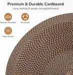 FUKUMARU 3PCS Cardboard Cat Scratcher Bed, Durable Oval Cat Scratch Bed Pads - Image 4