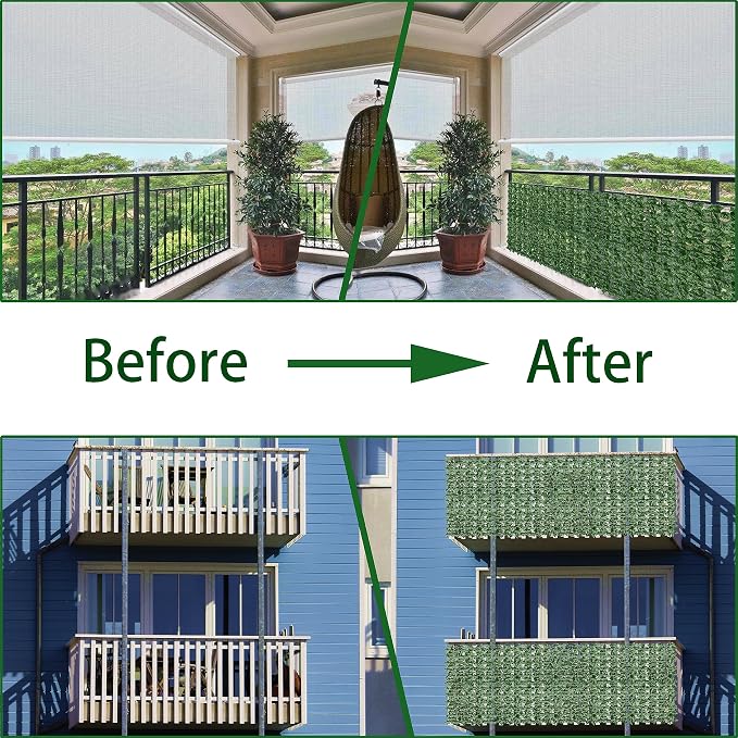 Artificial Ivy Privacy Fence Wall Screen: 72 x144 in UV-Anti Faux Greenery - Image 6